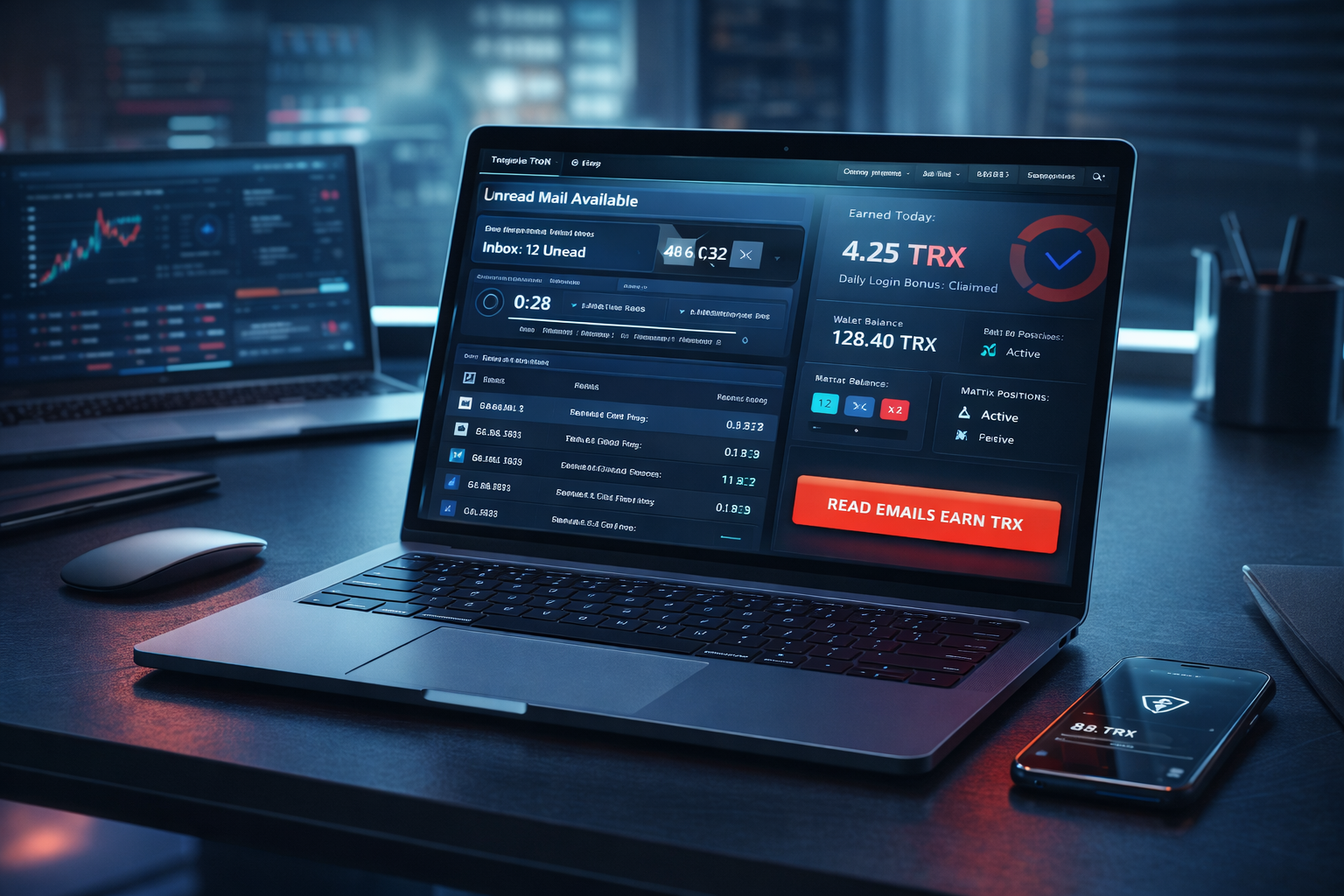 Triple Tron laptop dashboard
